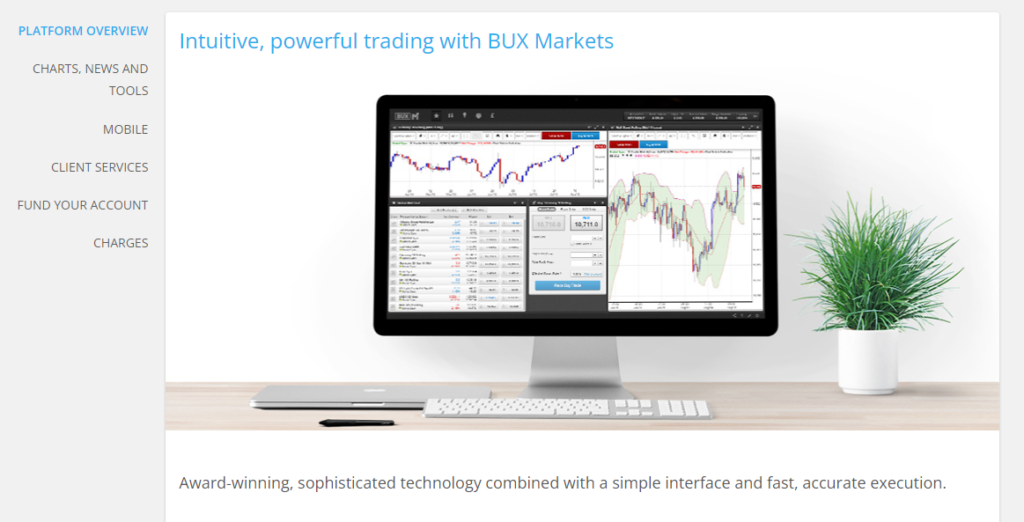 Bux Markets offers their very own trading platform for desktop, web, and mobile devices.